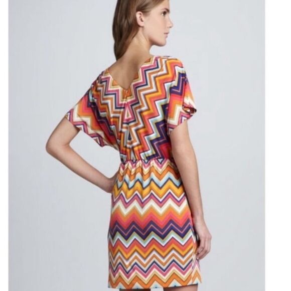 Trina Turk Multicolor Chevron Pattern Dress 2 - Picture 2 of 9